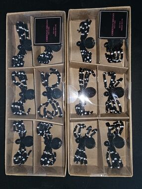 Christian Siriano Beaded Spider Napkin Rings Set Of 12 NWT